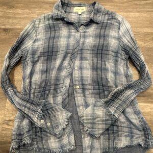 Cloth & Stone Blue and White Textured Shirt